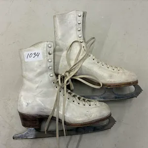 White Leather Figure Skates, Size 9 3/4