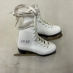 White Leather Figure Skates, Size 7 1/3