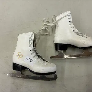 White Leather Figure Skates, Size 7 1/3
