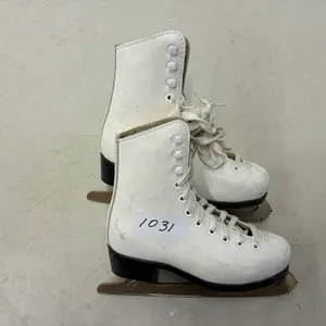 White Leather Figure Skates, Size 7 1/3