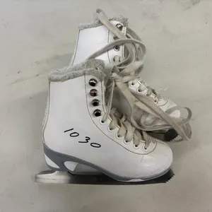White Leather Figure Skates, Size 7 1/3