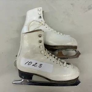 White Leather Figure Skates, Size 8