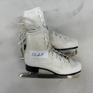 White Leather Figure Skates, Size 7 1/3