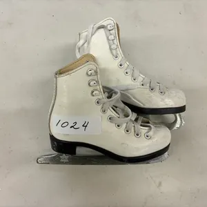 White Leather Figure Skates, Size 8 1/3