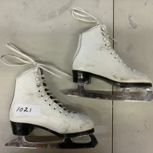 White Leather Figure Skates, Size 7 2/3