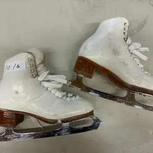 White Leather Figure Skates, Size 10