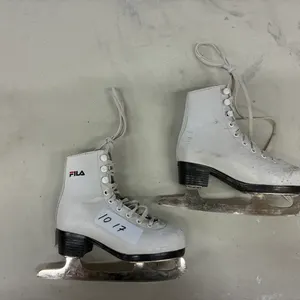White Leather Figure Skates, Size 7