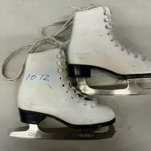 White Leather Figure Skates, Size 7 1/3