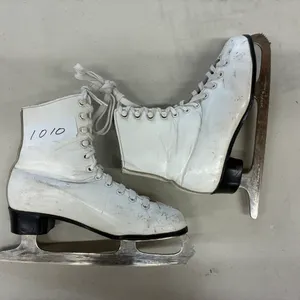 White Leather Figure Skates, Size 8 2/3