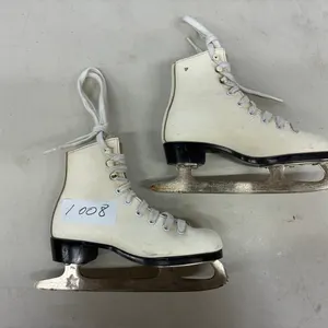 White Leather Figure Skates, Size 7 1/3