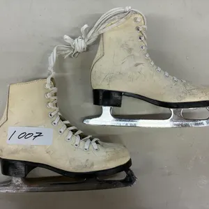 White Leather Figure Skates, Size 7 2/3