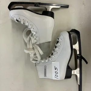 White Leather Figure Skates, Size 6 2/3