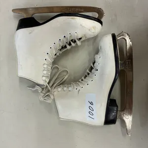 White Leather Figure Skates, Size 8 1/3