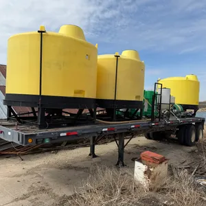 34’ Flatbed Trailer Set Up As A Spray Trailer, (3) 1650 Gallon Cone Bottom Tanks, 3” Plumbing, 2 Con