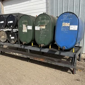 Bulk Oil Rack, with (1) 265 Gal 10-30, Gauge, (1) 265gal 15-40, Gauge, (1) 265 Gal Hyd, Gauge, (4) 5