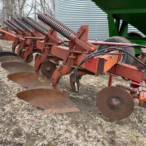White Semi-Mounted 5 Bottom Plow, With Coulters