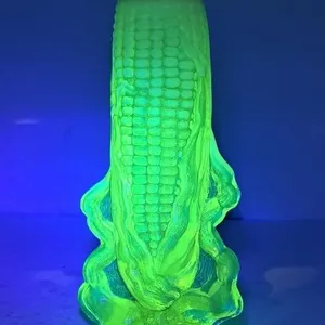 Vintage Vaseline Glass Corn Cob Vase