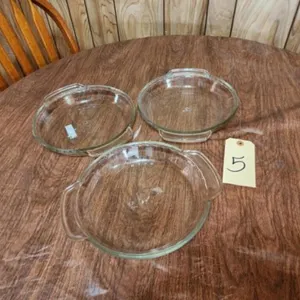 Anchor Hocking Glass Pie Baking Dishes Qty 3