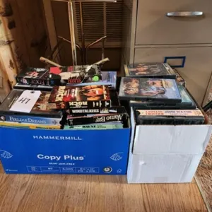 VHS & DVDs 9 2 boxes