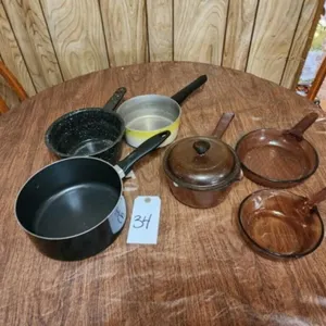 Amber Vision Corning Ware Qty 3 and