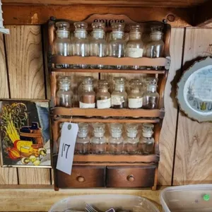 Wood Spice Rack w/ 12 spice jars