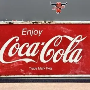 Single Sided Tin Coca Cola Metal Cooler Topper.