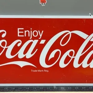 Single Sided Tin Coca-Cola Metal Cooler Topper.