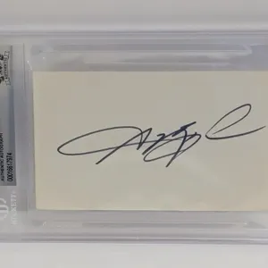 Sugar Ray Leonard Signed Auto Index Card BGS