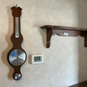 2 Items - Wall Shelf & Barometer