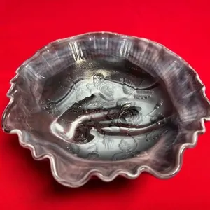Imperial Glass Purple Slag - ruffled  bowl