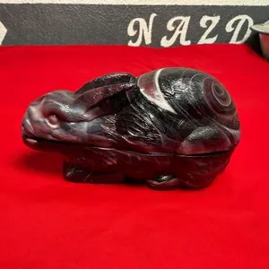 Imperial Glass Purple Slag - covered dish RABBIT