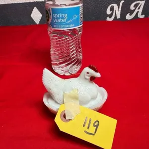 Westmoreland Milk Glass salt cellar - Hen on nest