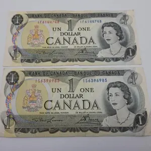(2) One Dollar Bank of Canada Ottawa 1973
