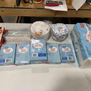 Napkins, Bowls, Clear Cutlery, Straws