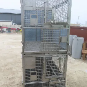 Stainless Steel 2-Tier Rolling Dog Kennel – Veterinary Quality,