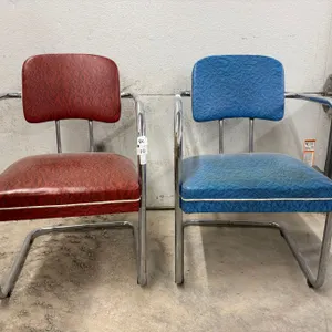 2 Art Deco Cantilever Chairs with Armrests