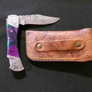 Folding Pocket Knife With Sheath