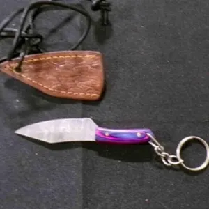 Miniature Modified Knife With Sheath & Keychain