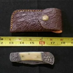 Folding Pocket Knife With Sheath