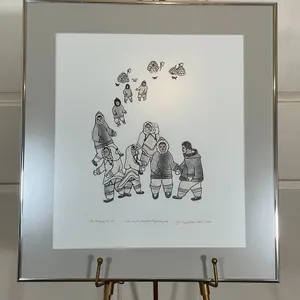 "Playing on the Ice" Inuit Artwork by Deepika