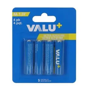 Valu+ AA 1.5V Ultra Alkaline Batteries (4 Packs of 4 Units Each)