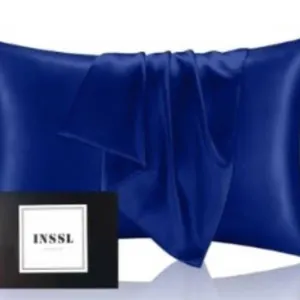 INSSL Silk Pillowcase for Hair and Skin, King Size, Egyptian Blue
