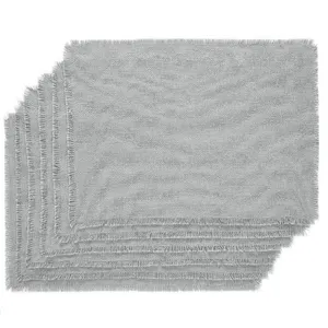 VHC Brands Burlap Dove Grey Placemat Set of 6 - Rectangle 13x19
