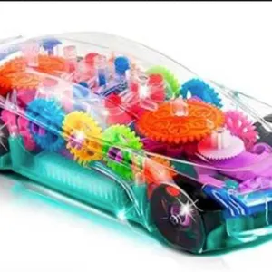 ArtCreativity Light Up Transparent Sensory Car Toy for Kids, 1PC, Bump and Go Toy Car with Colorful 
