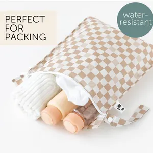 Bumkins Wet Bag for Wet Items, Checkerboard Design, 2.5L Capacity