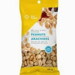 11 Bags of Shell Select Sea Salt and Malt Vinegar Peanuts 60g Each