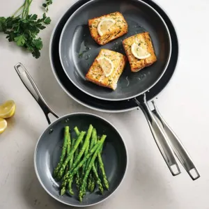 Tramontina Stainless Steel with Ceramic Non-stick Skillet Set, 3-piece