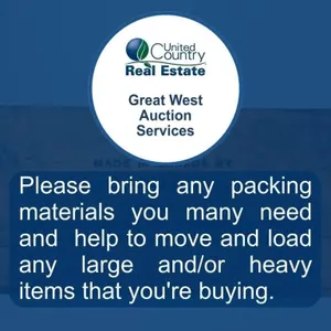 PLEASE BRING PACKING MATERIALS & HELP!