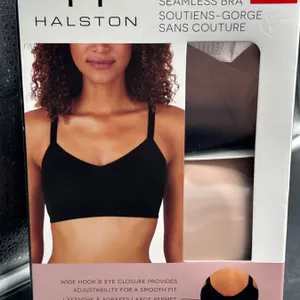 Halston Seamless Bra 2-Pack, Size M/M, Black & Nude