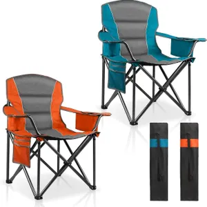 NEW $135 2 Pack Padded Oversized Camping Chairs